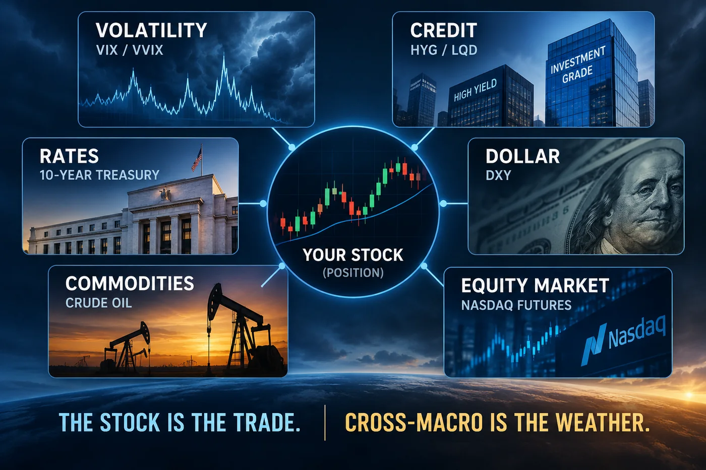Stock Surrounded By Volatility / Credit / Rates / Dollar / Oil / Nasdaq Futures
